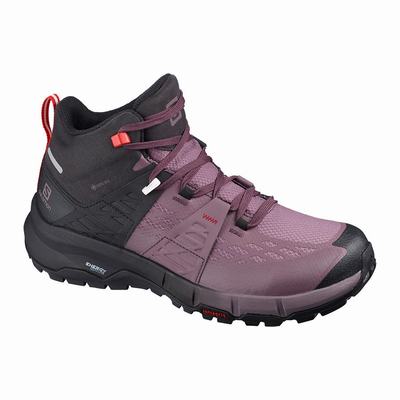 Dámské Trekové Boty Salomon ODYSSEY MID GTX W Černé/Červené Výprodej SA91478-834